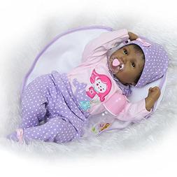 Reborn African American Baby Dolls, NKol Soft Silicone Lifel