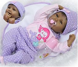 African American Girl Black Baby Realistic Silicone Vinyl 22