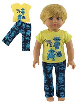 Robot Pajamas | Fits 18" Doll | Charming And Stylish Boy Out