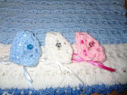 Set of 3 Doll Bonnets-5 Inch Dolls