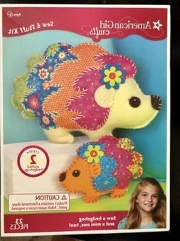American Girl Crafts Sew & Stuff Kit Create 2 Hedgehogs One 