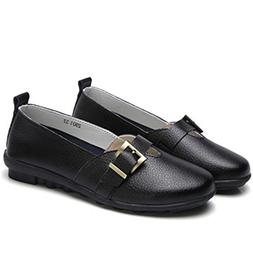 Baqijian Spring Shoes Women Pu Leather Flats Loafers Soft Le