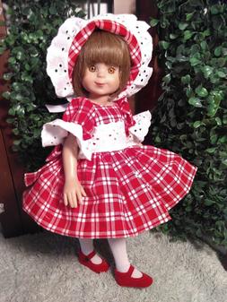 SSO DOLL CLOTHES RED/WHITE DRESS for 14" TONNER BETSY McCALL