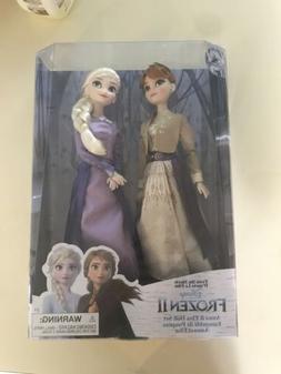 Disney Store FROZEN 2  Anna & Elsa Doll Set Purple Dress Bei