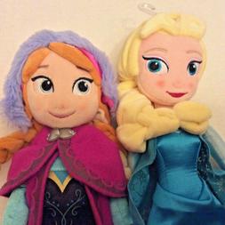 Disney Store Frozen  Elsa And Anna Plush Soft Doll  NEW