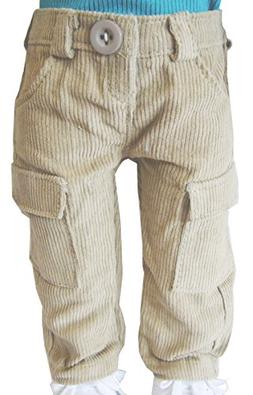 Tan Corduroy Cargo Pants for 18" American Girl Boy Logan by 