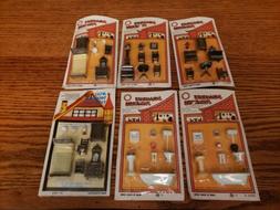 Vintage 70s 6 pkgs. Miniature tiny Doll House Accessories an
