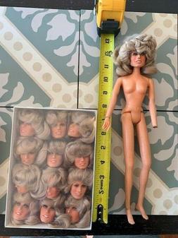 Vintage FARRAH FAWCETT Mego Heads in Box and Nude doll  "Man