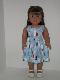 Winter Llama & Trees Sundress for 18" Doll Clothes American 